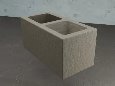 Concrete Cinder Block Free 3D model