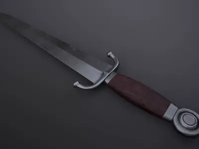 Cinquedea Dagger Low-poly 3D model