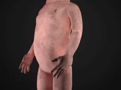 old creepy doll 3 LODs Low-poly 3D model