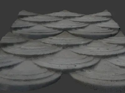 Antique Stone Roof Tile 3D Scan Low-poly 3D model