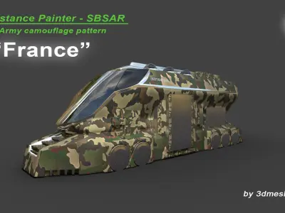France - Army Camouflage Pattern - SBSAR Material 3D model