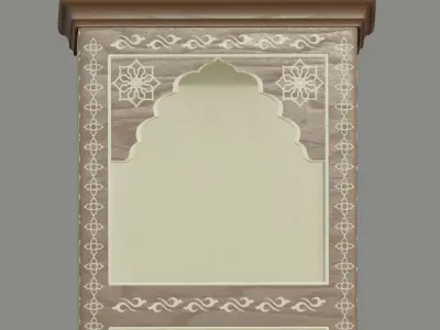  Moroccan wooden bookshelf  3D model