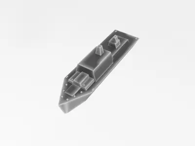 Cartoon Simple Warship v1 008 Low-poly 3D model