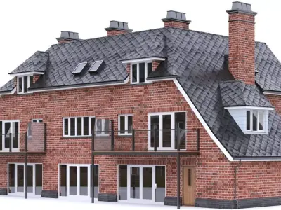 English Brick House 03 Low-poly 3D model