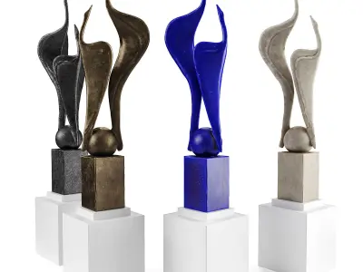 Cranes modern sculpture 3D model