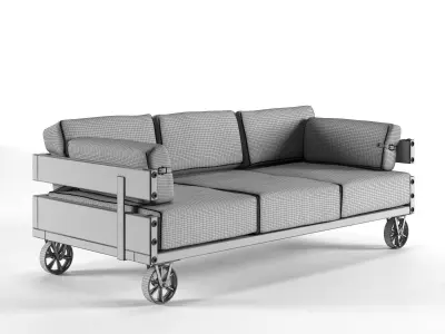 Industrial Sofa Low-poly 3D model