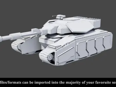 Sci Fi Military Tank - Low poly - Game Ready Low-poly 3D model