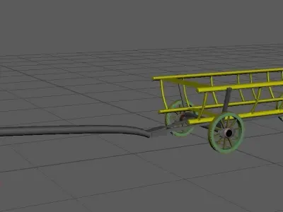 ox cart bullock cart 3D model