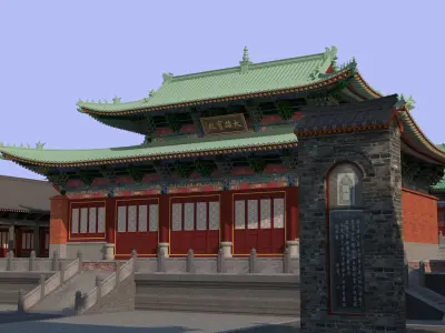 Ancient Chinese Architecture 3D model by lvcan - Textured