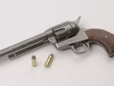 Lowpoly Colt Single Action Army 45 Revolver Low-poly 3D model