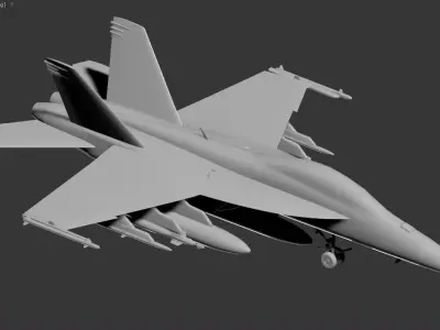 3D model of a fighter jet aircraft Low-poly 3D model