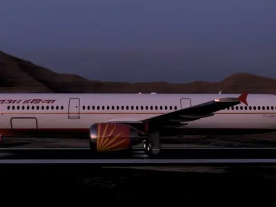 Airbus A321-200 Airindia Livery  Low-poly 3D model