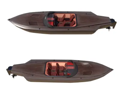 MotorBoat Low-poly 3D model
