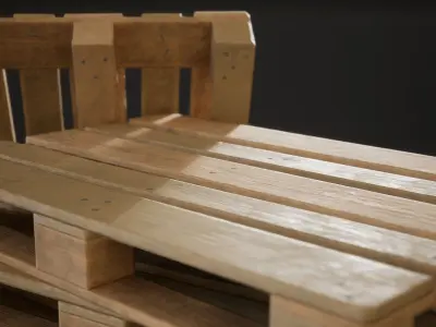 Wooden Pallet Low-poly 3D model 5