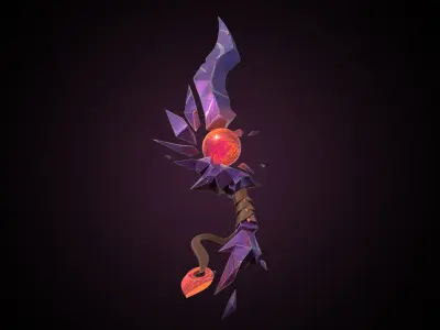 Stylized Fantasy Weapon Low-poly 3D model