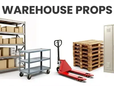 Warehouse Props Pack  6 Realistic Industrial 3D Models Low-poly 3D model