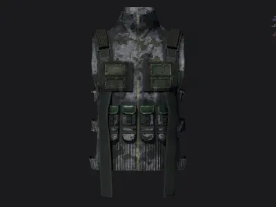 Military Tactical Vest Game Ready 3D Model Low-poly 3D model