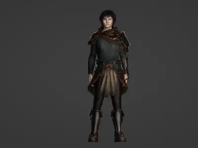 Medieval Archer Realistic 3D Character Model 3D model