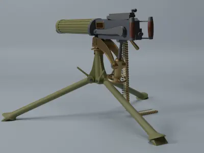 Vickers machine gun 3D model buy
