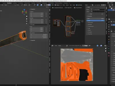 Hand Saw 3D Model Game-Ready Asset Low-poly 3D model