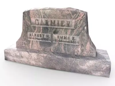 Gravestone Low-poly 3D model 9