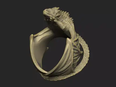 Dragons ring designs power authorities monster killer skull  3D print model