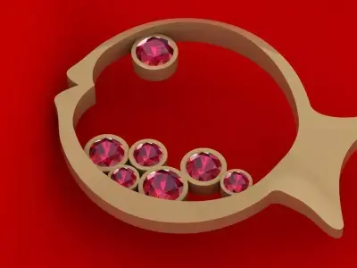fish necklace Free low-poly 3D model