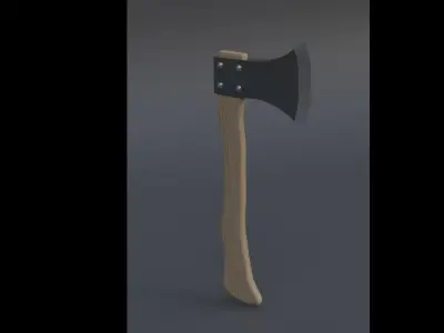 Axe low-poly 3d model Low-poly 3D model