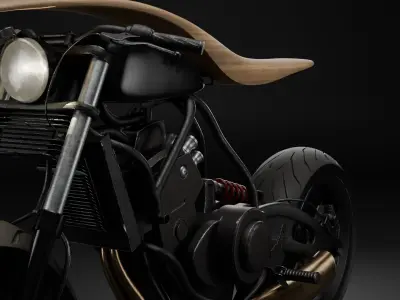 Modern Industrial Motorcycle Game-Ready 3D Model Low-poly 3D model