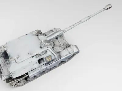 russian 2S19 Msta 152 mm howitzer destroyed by Ukrainian army 3D model