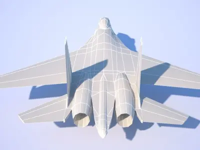 Sukhoi Su-27 Flanker Low-poly 3D model