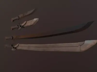 Sword and Blade  Low-poly 3D model