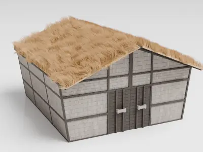 Medieval Warehouse Low-poly 3D model