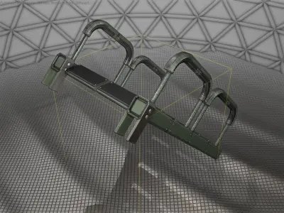 Sci-Fi Stairs - 26 - Green Version Low-poly 3D model
