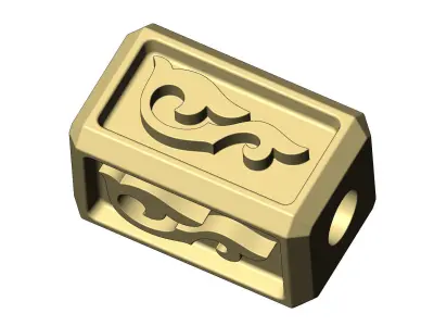Floral motif bead and bracelet charm 3D print model