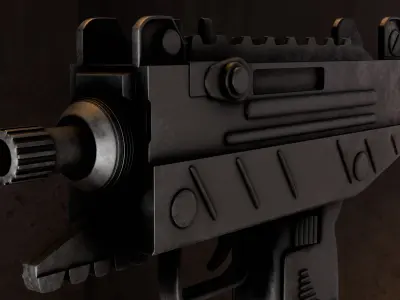 Micro Uzi Low-poly 3D model