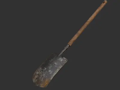 Shovel Low Poly PBR Game Asset Low-poly 3D model