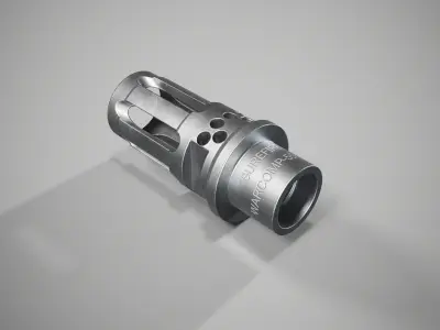 Surefire Flash Hider warcom lowpoly 3d model Free low-poly 3D model