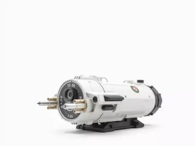 Futuristic White Minigun Model Pack Low-poly 3D model