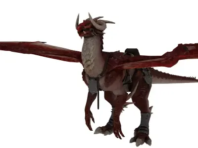 Armored Battle Dragon 3D Model Low-poly 3D model