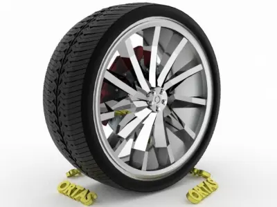 ORTAS CAR WHEEL RIM 116 GAME READY WHEEL RIM TIRE 3D model