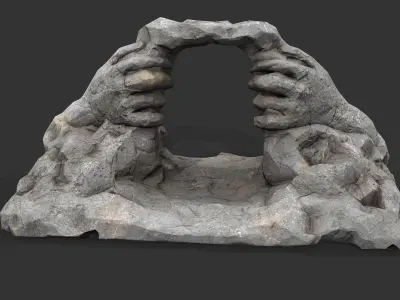 Cave Entrance cliff rock 02 Low-poly 3D model