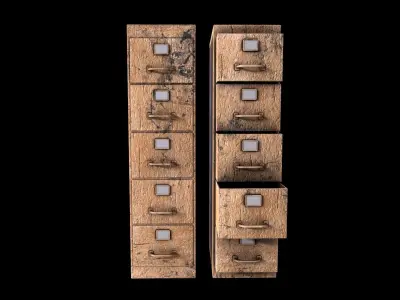 Cabinet V1 - 009 Low-poly 3D model