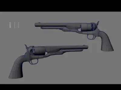 PIETTA HAND GUN - Colt 44 1869  Low-poly 3D model