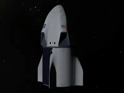 SpaceX Crew Dragon Low-poly 3D model