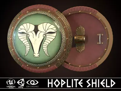 Hoplite Shield Krios Low-poly 3D model