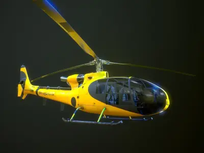 Helicopter SA340 Gazelle 3D model