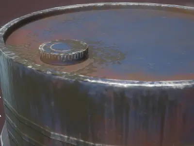 Barrel rusty Low-poly 3D model