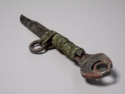 Post-Apocalyptic Knife Low-poly 3D model purchase