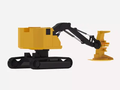 Feller Buncher LX830 Forestry Low-poly 3D model